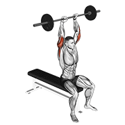 Extension triceps barre nuque assis