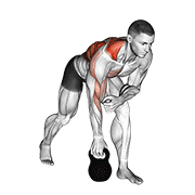 Rowing kettlebell un bras