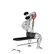 Extension triceps haltère assis un bras