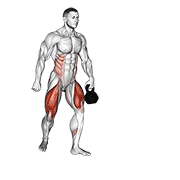 Fente kettlebell pass through